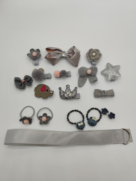 Zestaw do włosów dla dziewczynki. Spinki, gumki