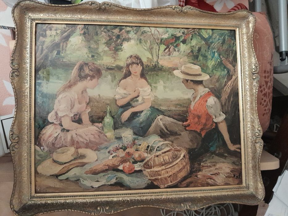 Réplica da pintura The Picnic do pintor Marcel Dyf