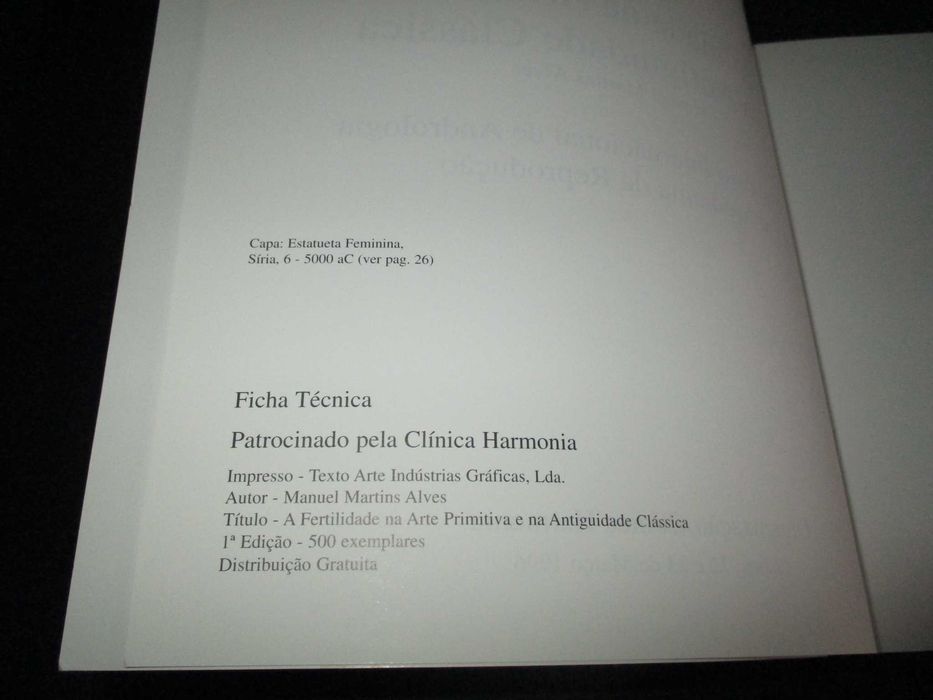 Livro A Fertilidade na Arte Primitiva e na Antiguidade Clássica