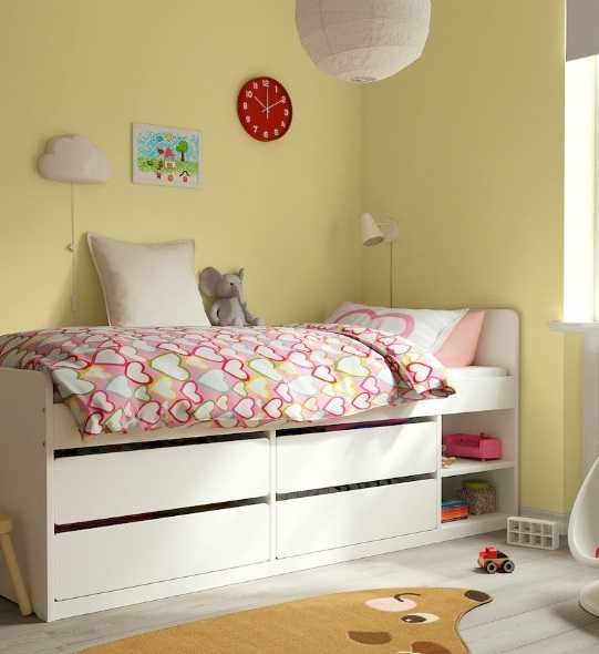 Cama solteiro c/ 4 gavetões +colchão novo