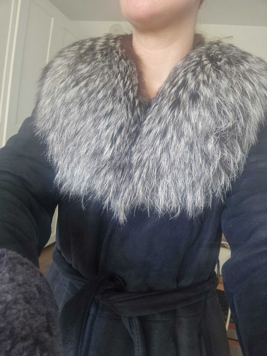 Damski zimowy płaszcz z owczej skóry, futro- lis