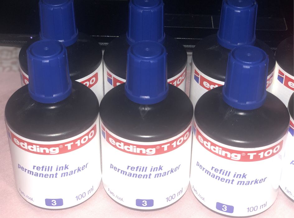 Чернила для заправки перманентных маркеров 100мл Edding e-T100