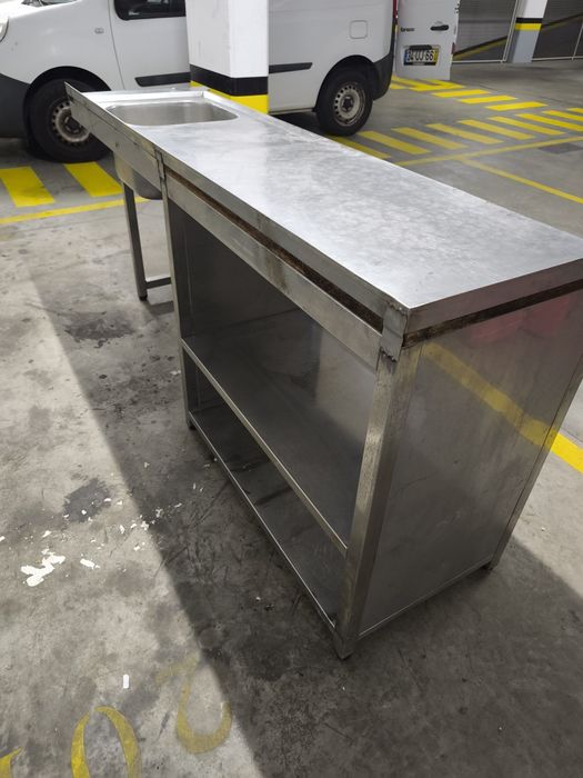 Bancada inox com cuba