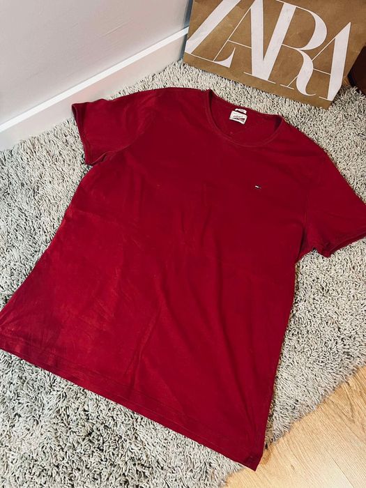 Hilfifer L 40 meska koszulka czerwona t-shirt