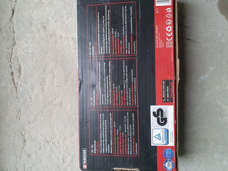 Nożyce do cięcia blachy Parkside 550W