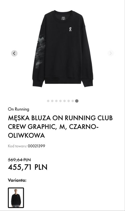 ON RUNNING CLUB CREW GRAPHIC super bluza dresowa męska. NOWA