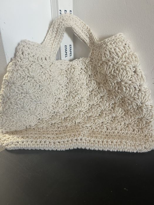 Mala em croché creme