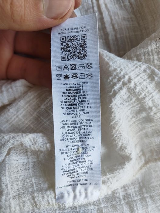 Муслінова літня блузка ASOS DESIGN з об'ємними рукавами буфами, 100% бавовна, розмір M-L (UK 12)
