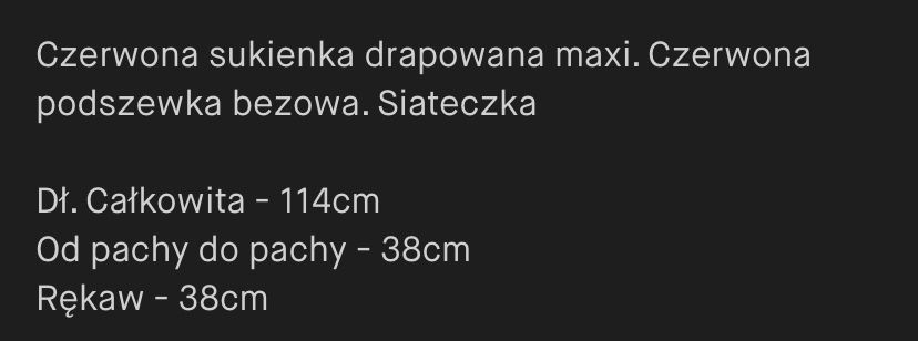 Czerwona drapowana sukienka S