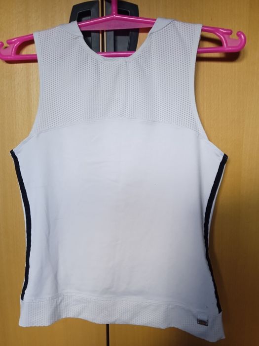Koszulka bluzka top adidas biały 3-stripes S/M