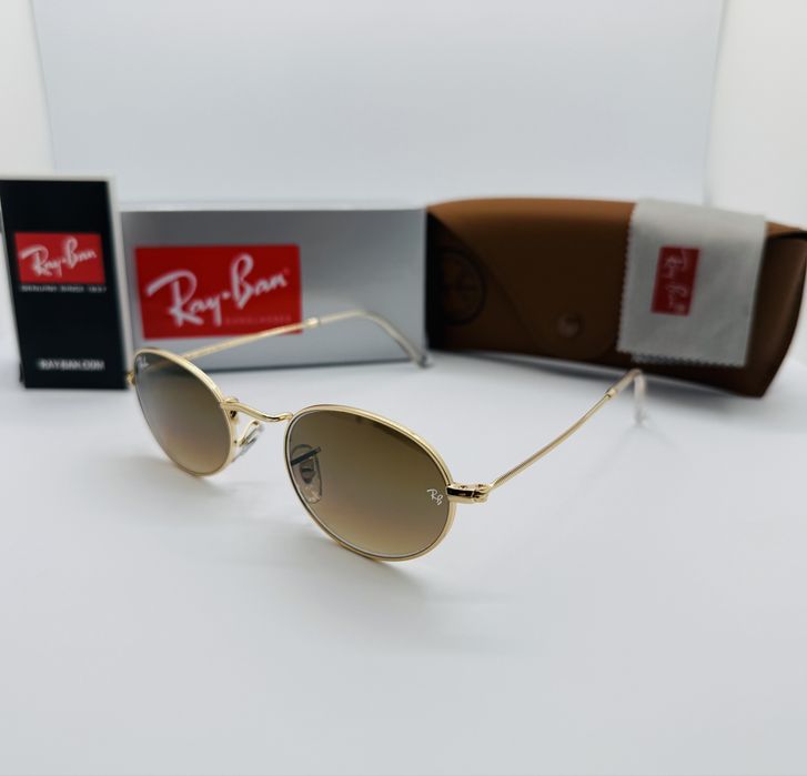 Солнцезащитные очки Ray Ban Oval 3547 Gold-Brown Gradient 51мм стекло