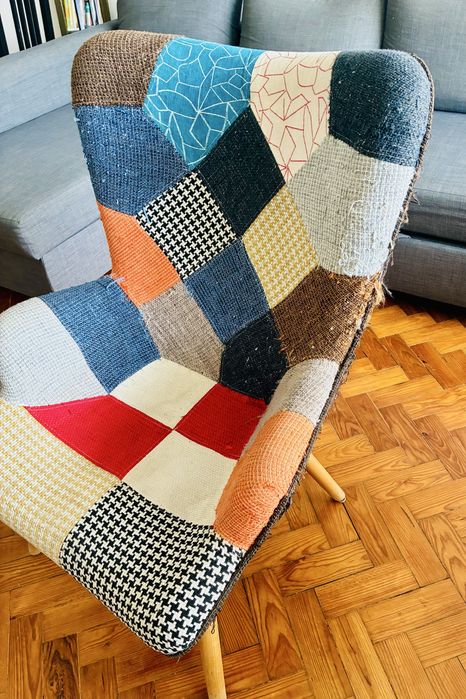 Cadeirão / Poltrona Patchwork Multicolor – Estilo Retro