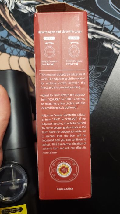 Електричний млин для перцю, спецій, солі