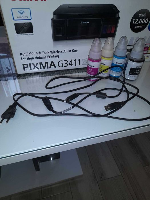 Nowa Drukarka Canon G3411+ załadowane tusze + komplet tuszy