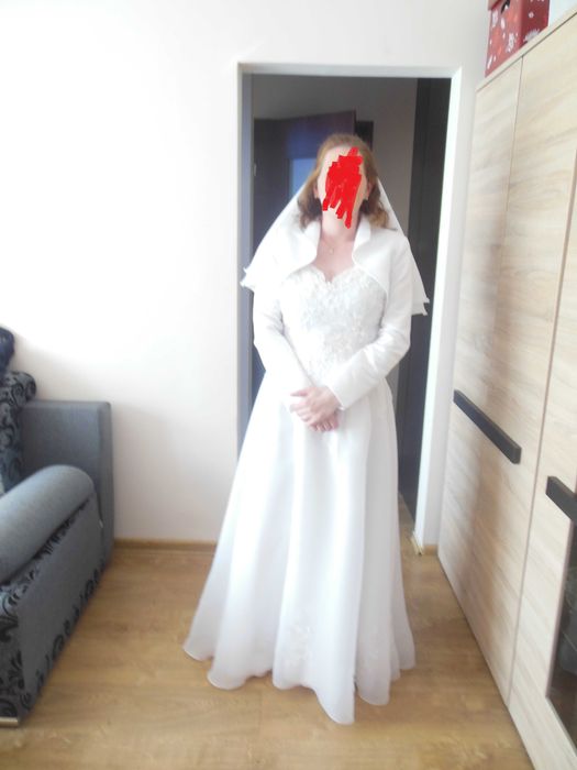 Sukania ślubna, bolerko, buty 38