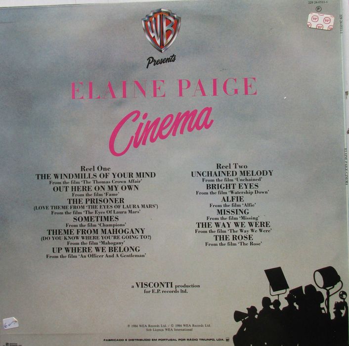 Elaine Paige - - - - - Cinema - - - - - LP