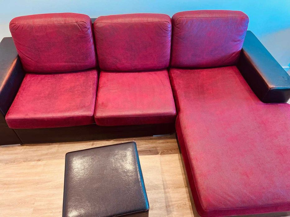 OPORTUNIDADE! Sofá Chaise Longue com puff incluído. Bom estado!