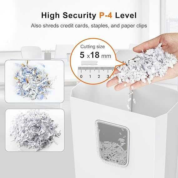 Bonsaii C277-C Niszczarka do papieru, kart 8 kartek, P-4,pojemnik 13L