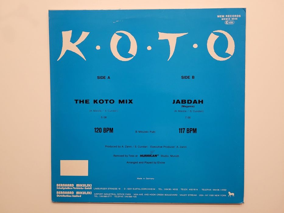 KOTO  - The Koto Mix / JABDAH  - Maxi 12" - winyl ITALO DISCO