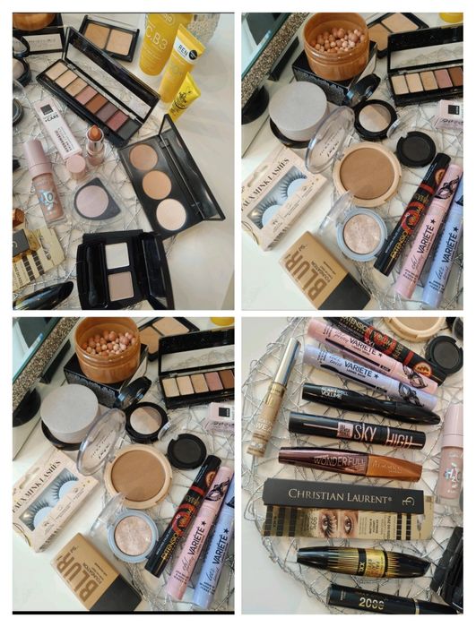 Duży zestaw kosmetyków do makijażu