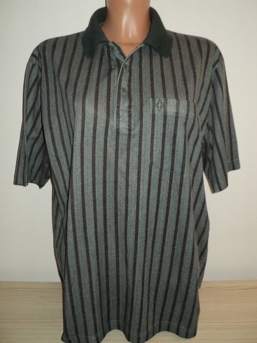 Męska koszulka polo w paski roz, XL