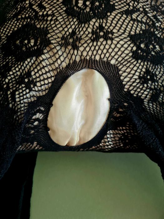 Body Collants renda preto Calzedonia tam. M-L sexy Novo Corpo inteiro