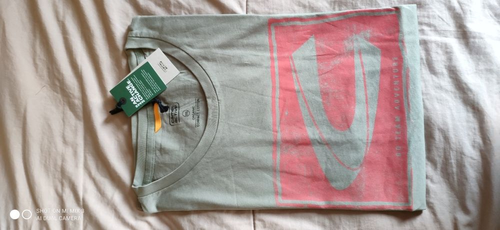Camel Active oliwkowy t-shirt rozm XXL organiczna bawełna