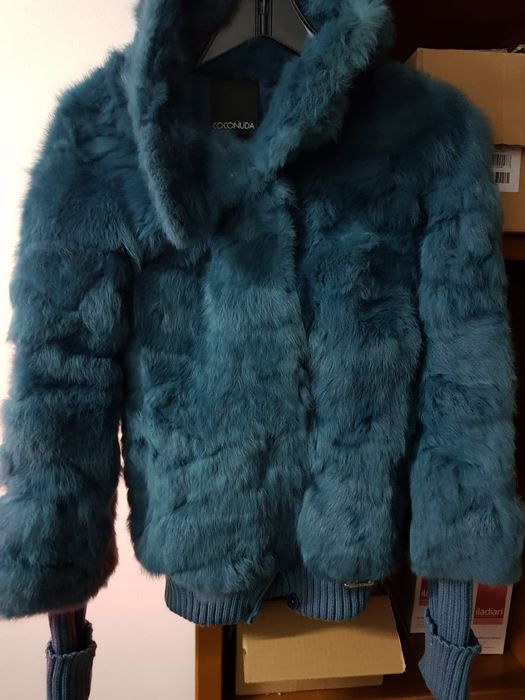 Casaco pele natural de coelho, marca italiana Coconuda