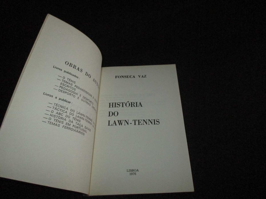 Livro História do Lawn-Tennis Fonseca Vaz