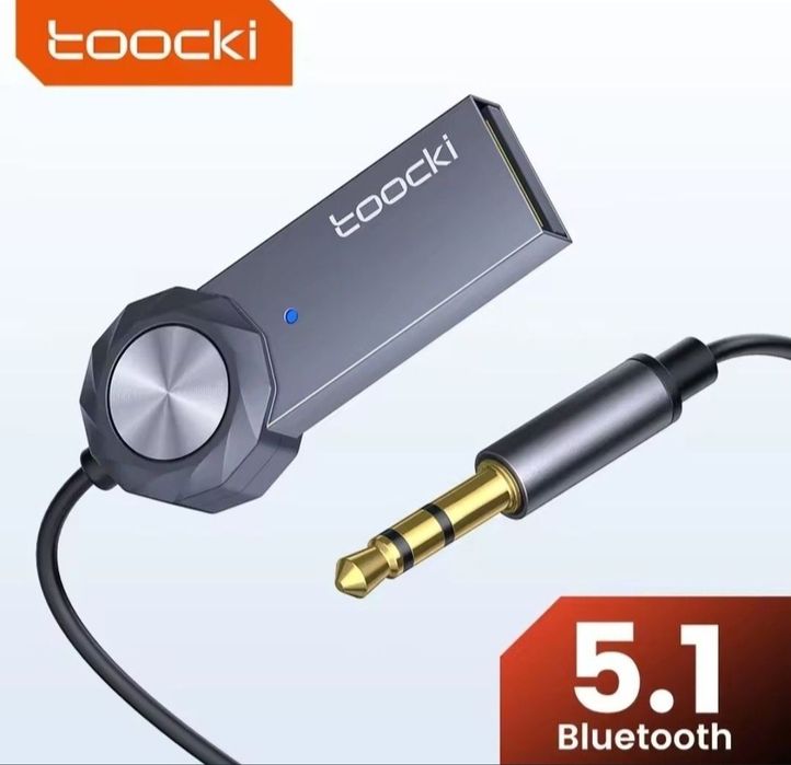 Bluetooth Transmiter TOOCKI  5.1  Adapter Odbiornik Audio AUX do  auta