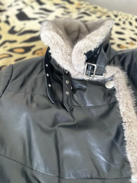 Дублянка, куртка, натуральна шкіра, норка