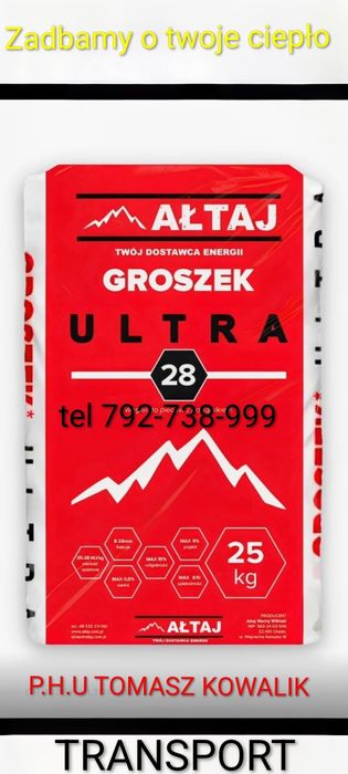 Węgiel groszek Ałtaj PREMIUM 26mj, ULTRA 28MJ ,TRANSPORT
