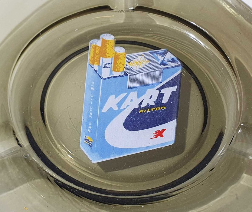 Antigo Cinzeiro em Vidro ~ " KART FILTRO " ~ Publicidade Tabaco Português ~ Anos 70