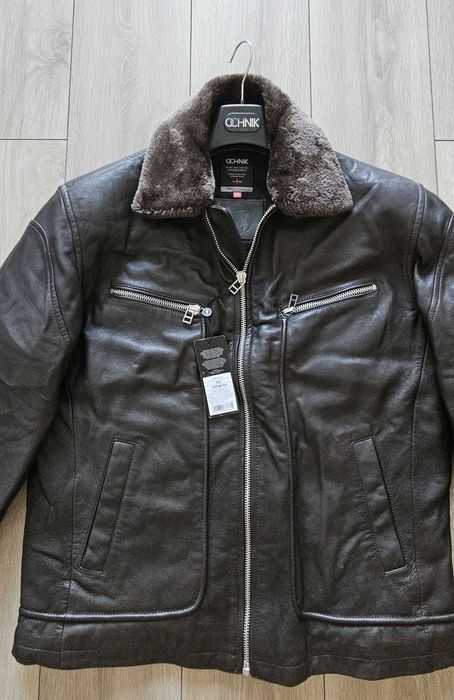 Męska skórzana kurtka Ochnik NÓWKA - Brąz( 2XL) rezerwacja
