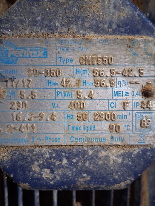 Bomba de água usada
