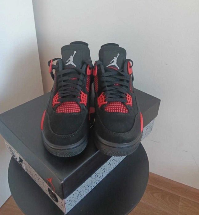jordany 4 czarno czerwone nowe obuwie za kostke jordan retro 36-41