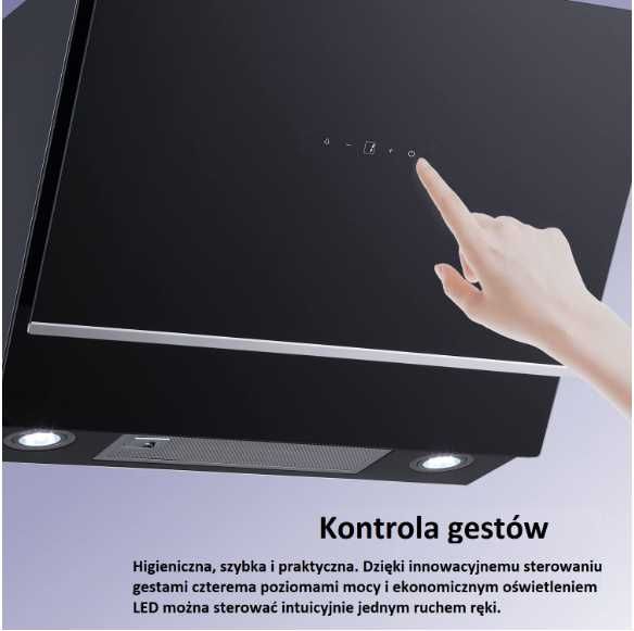 Okap kuchenny kominowy Midea HK7.62 sterowanie gestami i dotykowe
