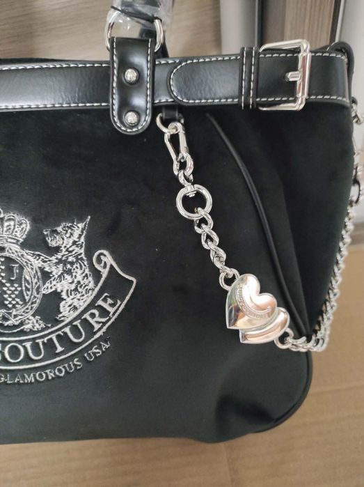 Welurowa torebka od juicy couture czarna