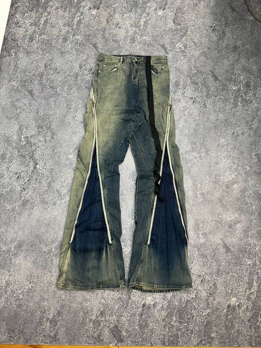 Rick Owens BANANA boot cut faded opium archive джинси сині джинсы клеш