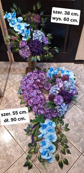 Komplet Serce nagrobne,  stroik,  wiązanka