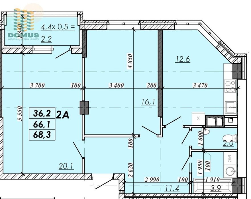 Продам 2-х комн 60 м2 в ЖК "Real Park / Реал Парк"! Дом сдан!