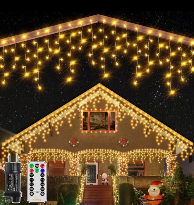 Świąteczna Kurtyna Świetlna OLLNY 10 m 396 Diod LED Ciepła Biel