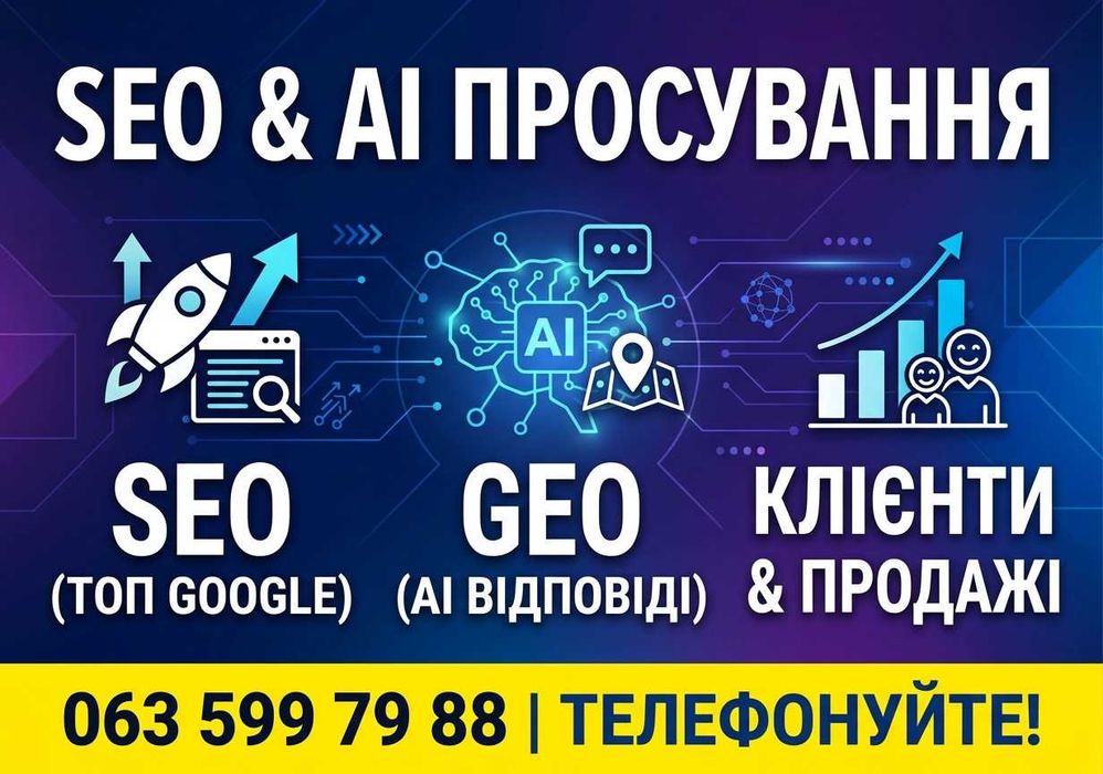 GEO просування / Просування в AI / СЕО просування сайтів / Реклама
