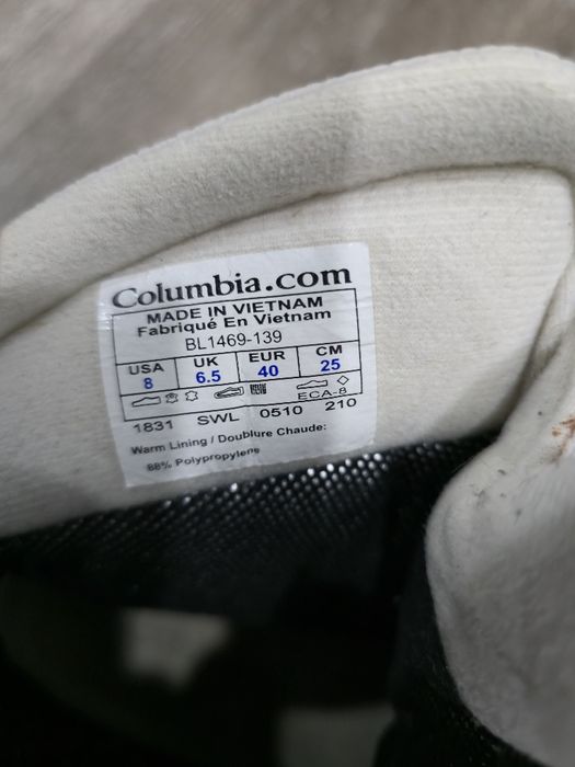 Зимні черевики  Columbia 40 розмір