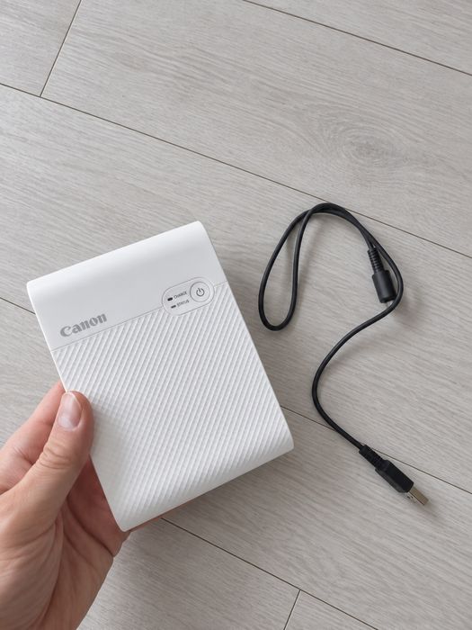 Canon selphy square qx10 biała mobilna drukarka fotograficzna wifi termosublimacyjna do zdjęć naklejek i aplikacją do albumów foto