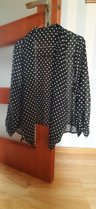 Marynarka narzutka czarna kropki L