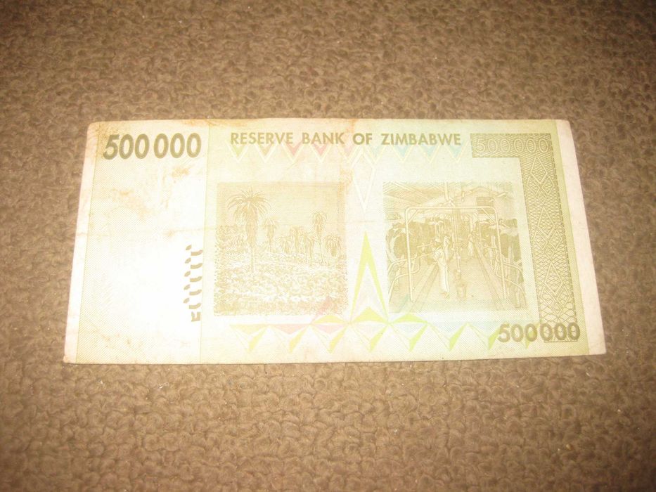 Nota do Zimbabwe "500 000 Dollars" MBC-