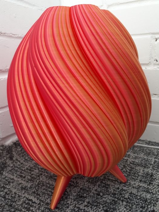 Настільна лампа нічник 30 см червоно-золота з лампою та шнуром