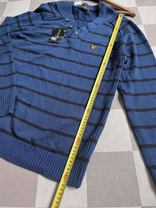 Lyle & Scott sweterek luksusowy paski S/M cotton 100% nowy