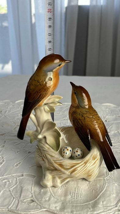Karl Ens rzadka figurka ptaki gniazdo porcelana 7499